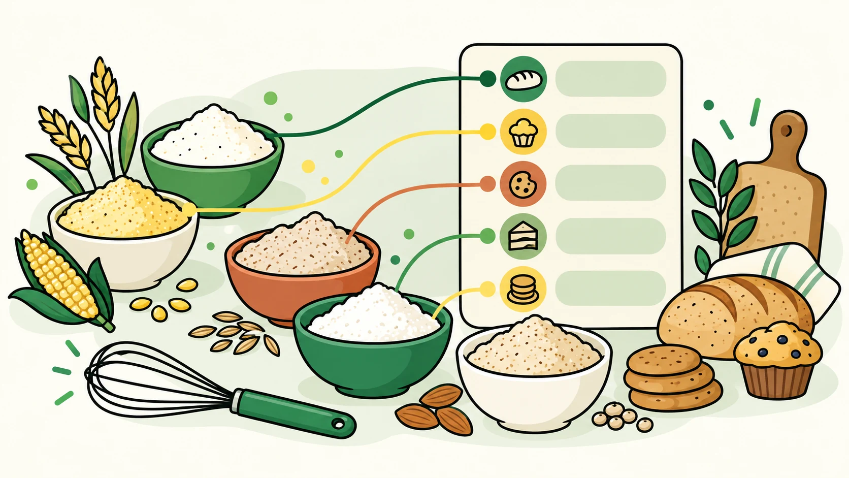 keto flours editorial illustration