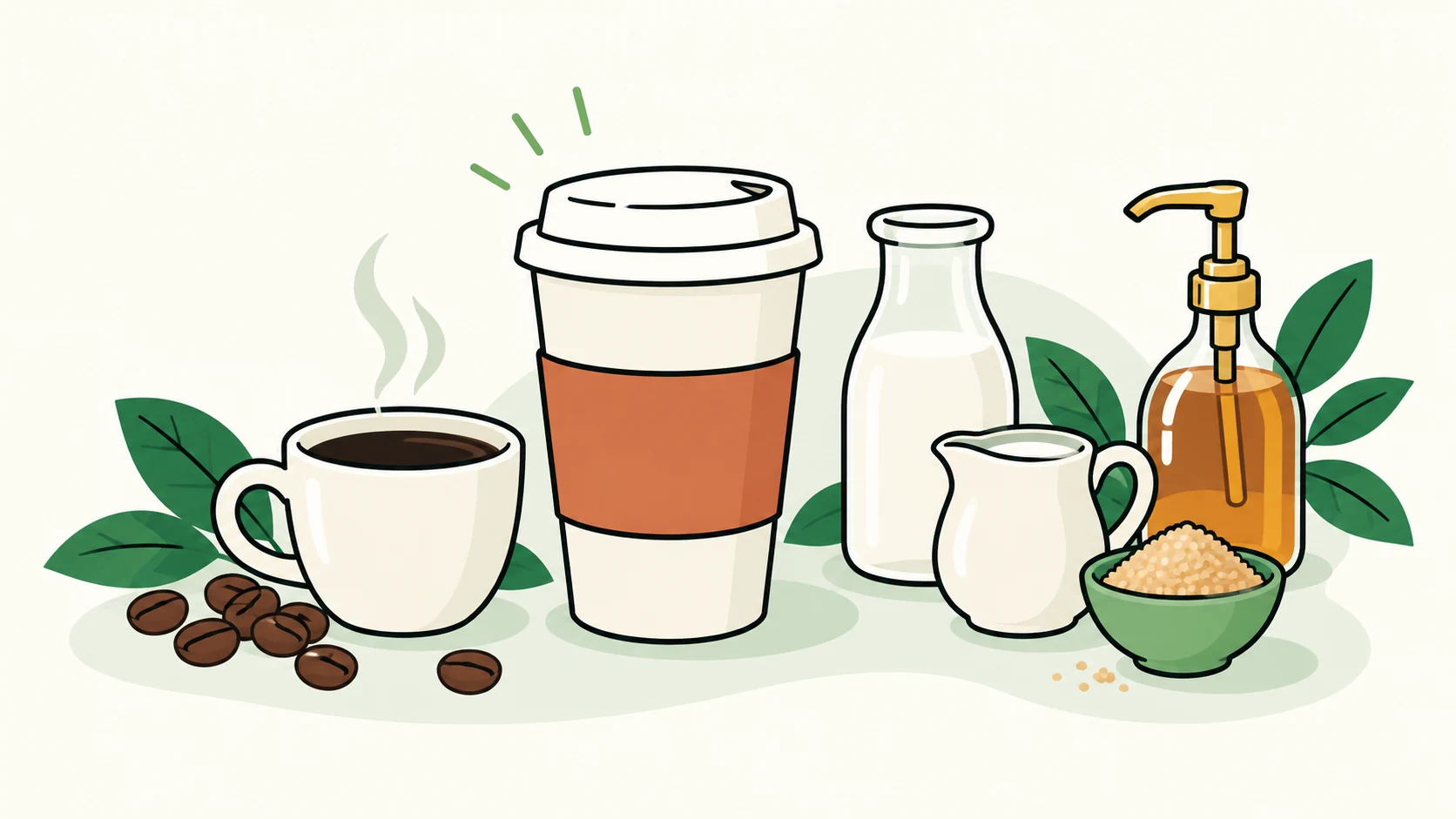 keto starbucks drinks editorial illustration