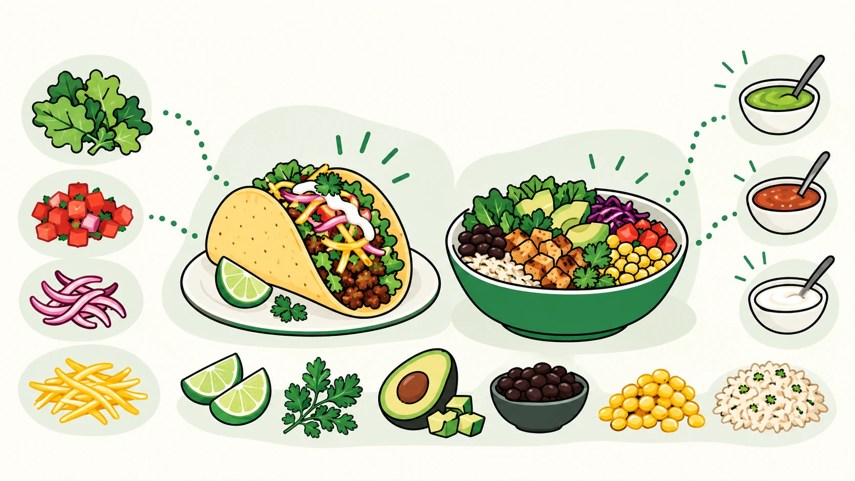 keto taco bell editorial illustration