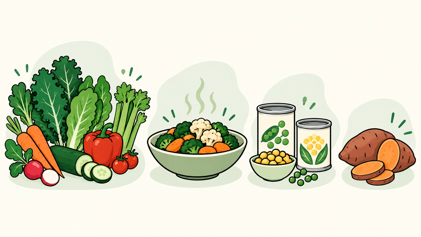 vegetables food forms and preparations
