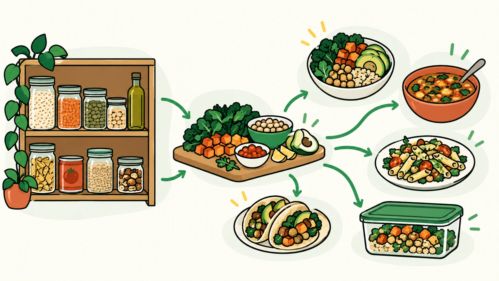 A meal component inventory and reuse loop