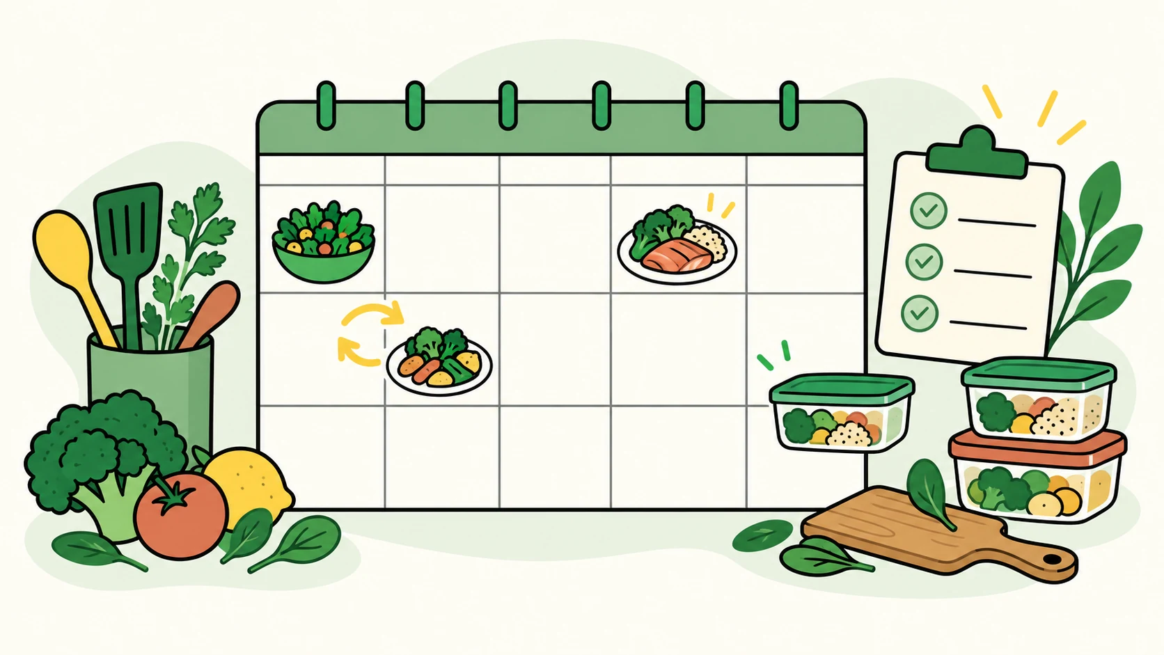 A flexible calendar with swaps, leftovers, and review cues