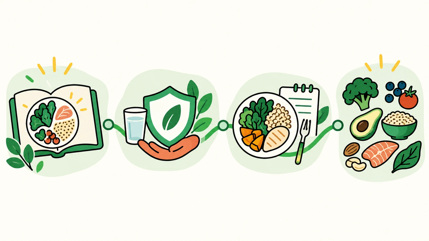 A visual path from keto fundamentals through safety, planning, and food references