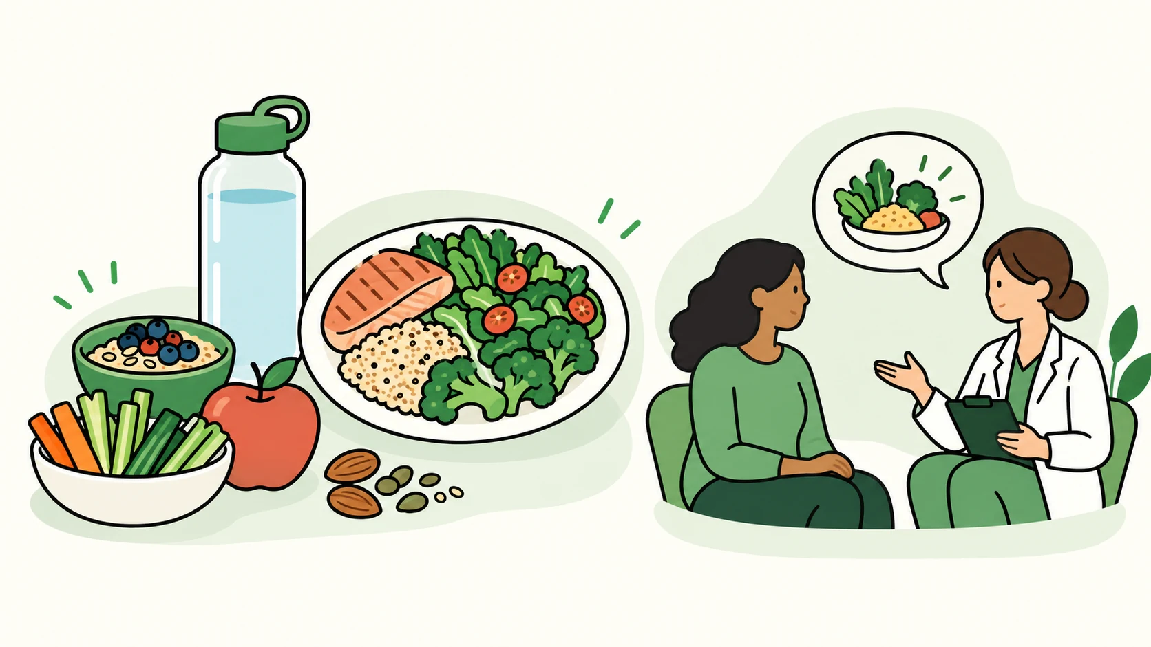 glp 1 nausea constipation foods editorial illustration