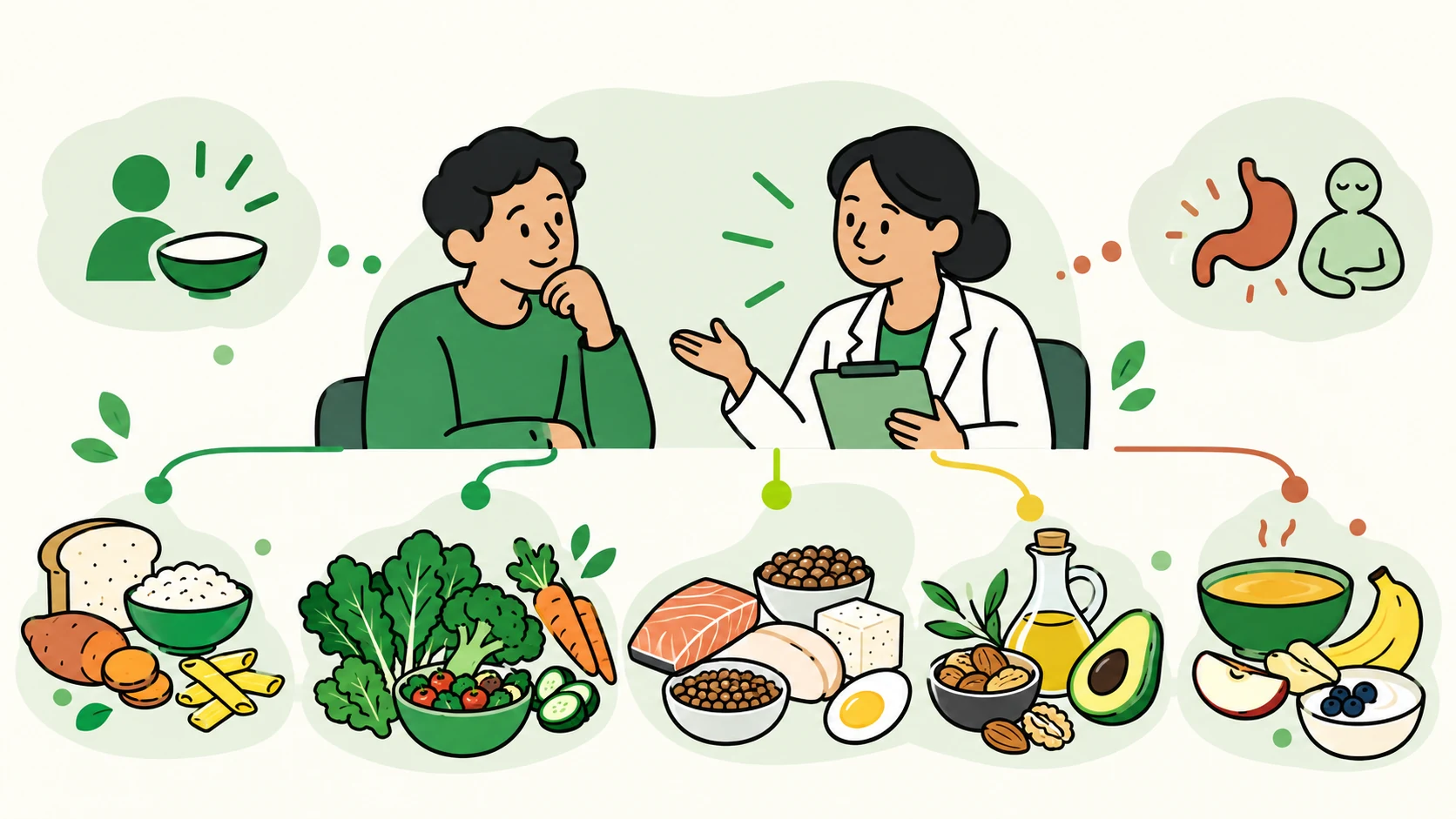 what to eat on glp 1 editorial illustration