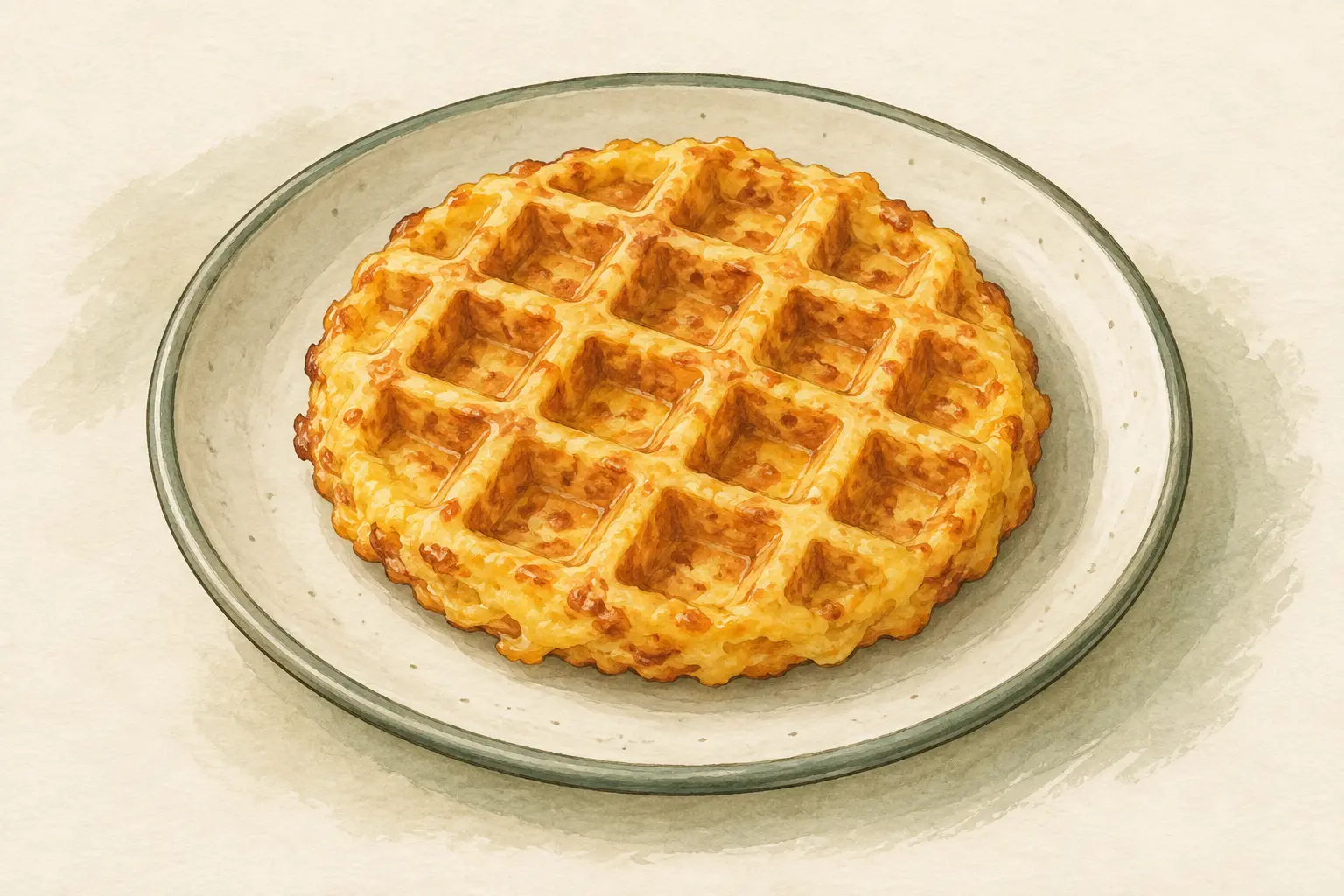 Illustrated concept of savory egg-and-cheese chaffles