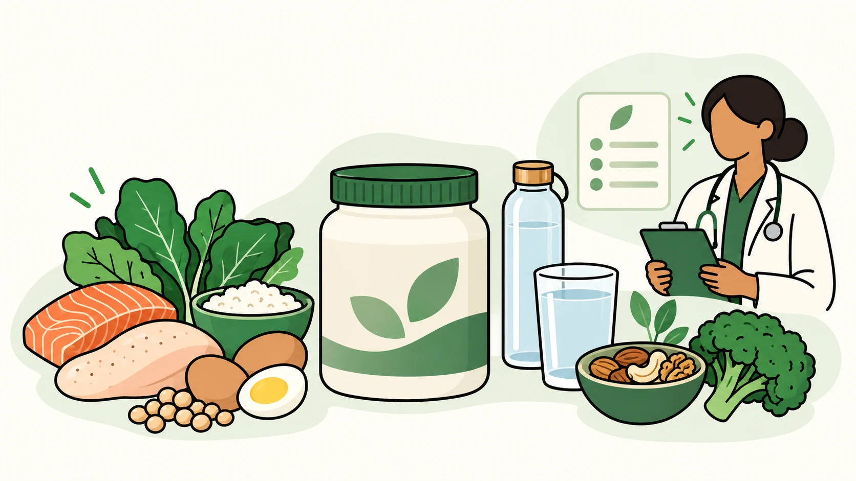 creatine on keto editorial illustration