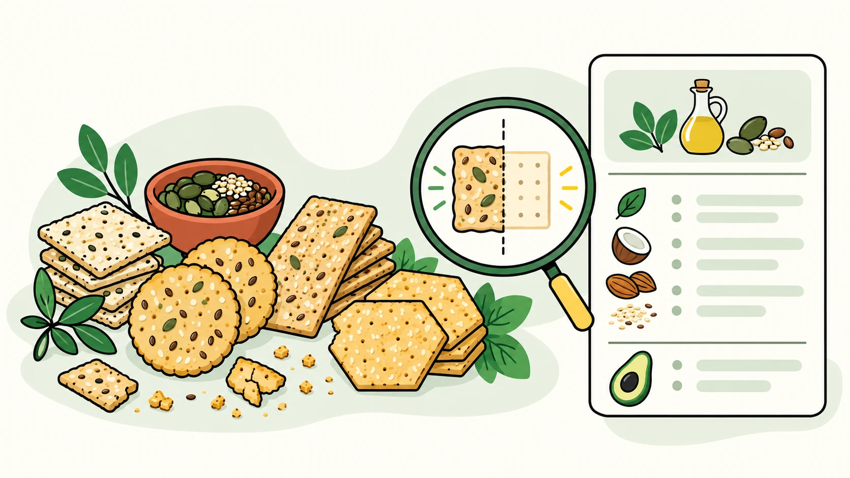 best keto crackers editorial illustration