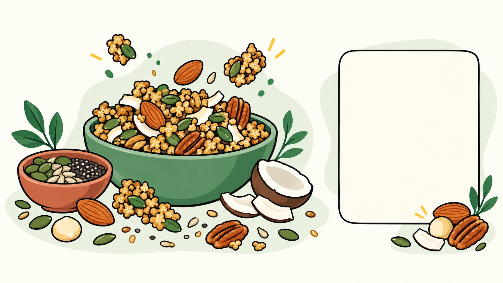 best keto granola editorial illustration