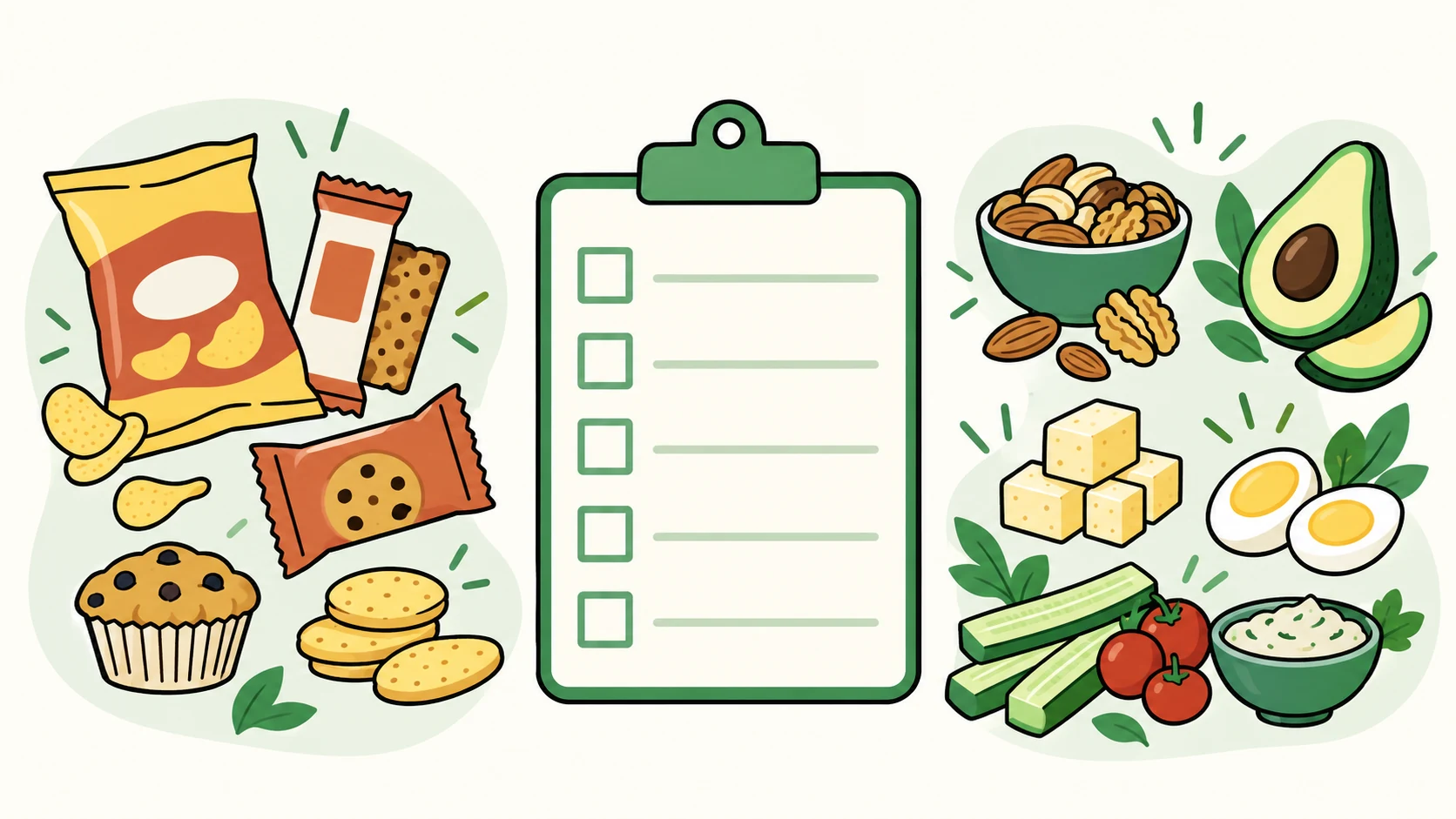 best keto snacks to buy editorial illustration