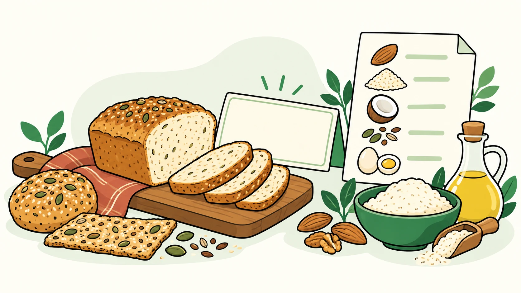 best low carb bread editorial illustration