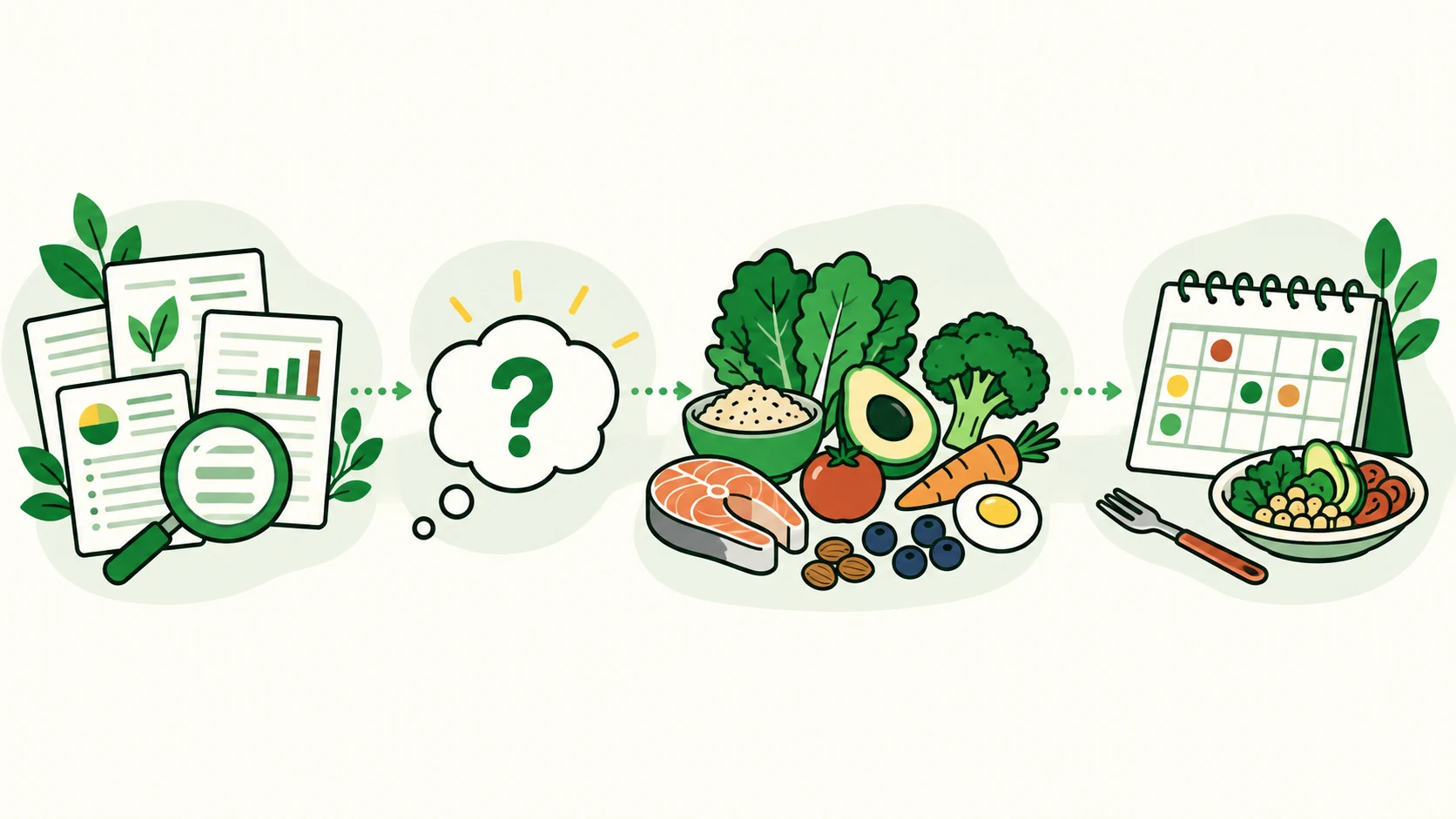 A reader path through evidence, safety questions, food comparison, and flexible planning
