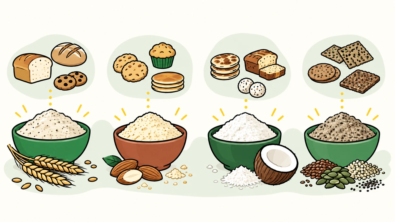 keto flour substitute editorial illustration