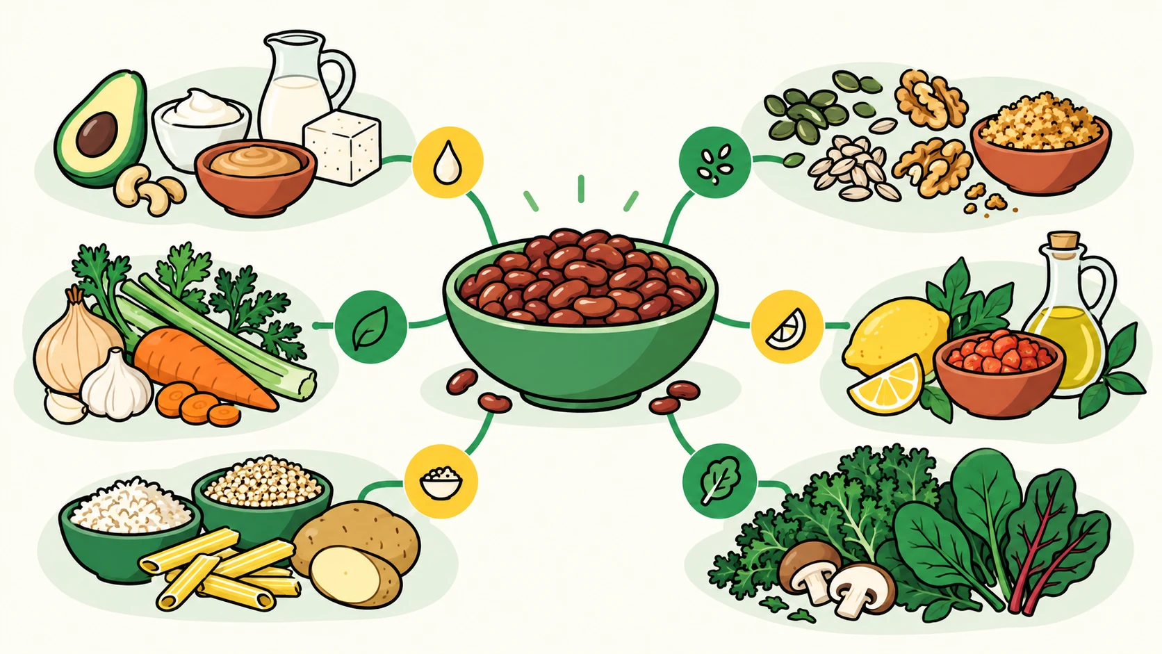 low carb bean substitutes editorial illustration