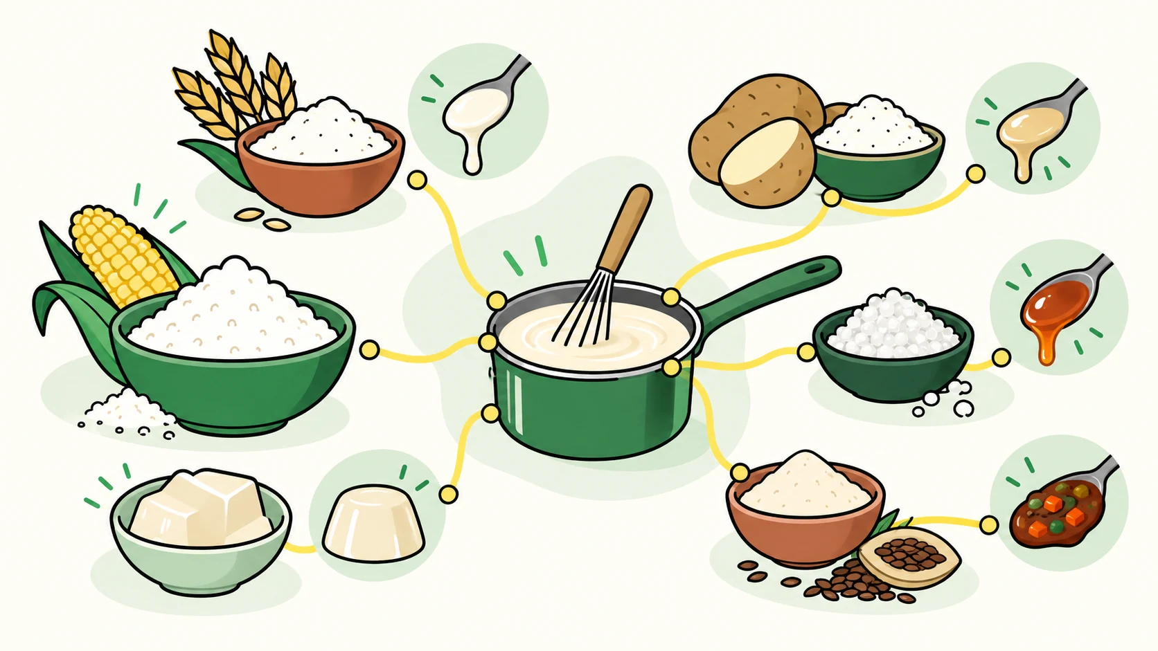 low carb cornstarch substitute editorial illustration