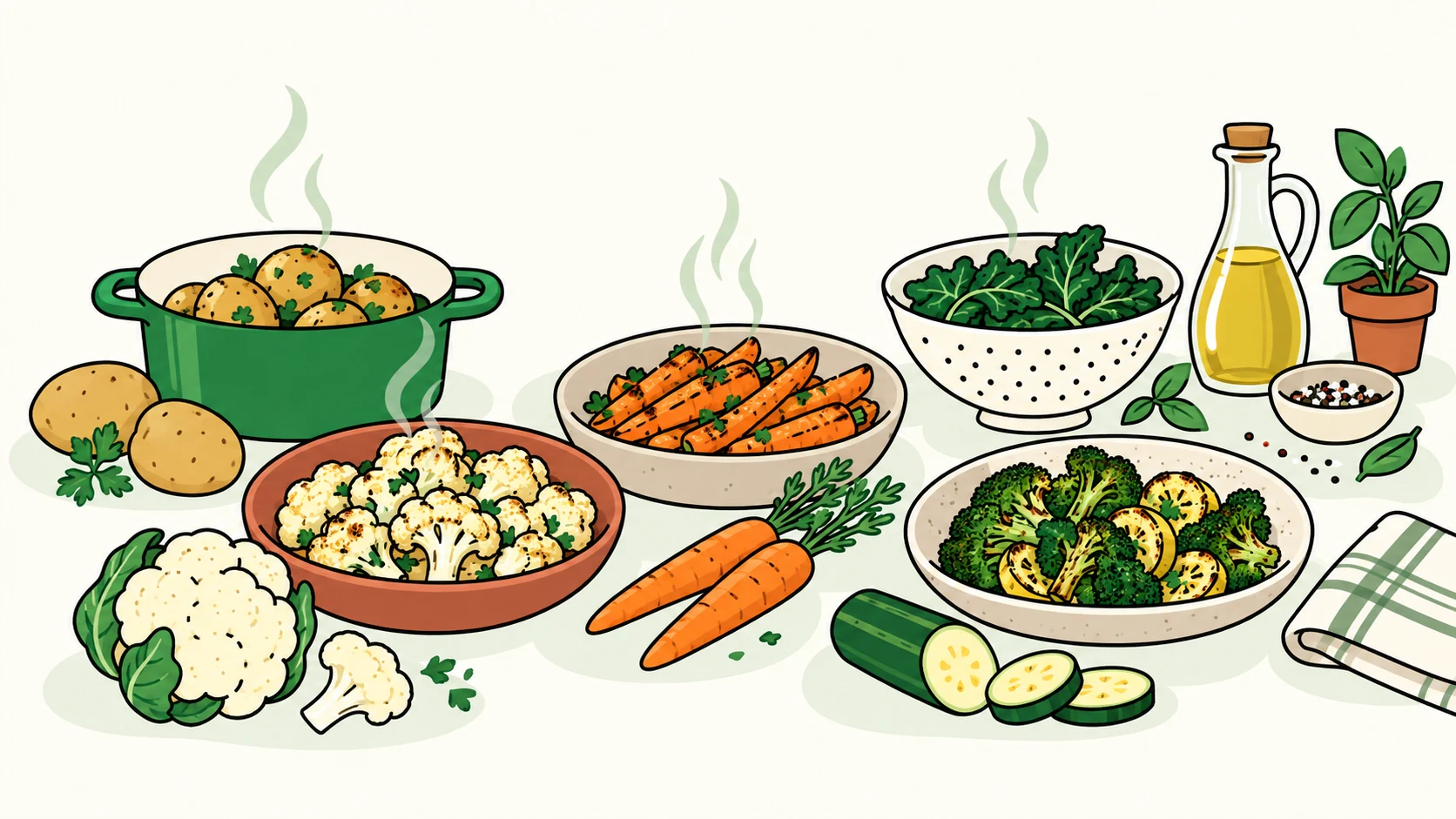 low carb potato substitute editorial illustration