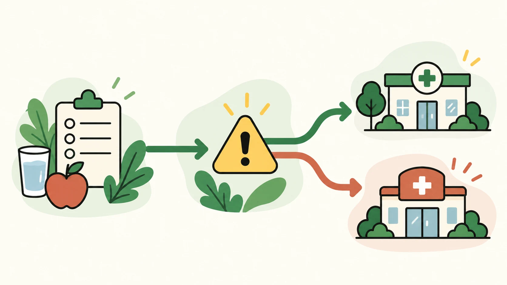 A symptom review, warning-sign check, and non-diagnostic next-step path
