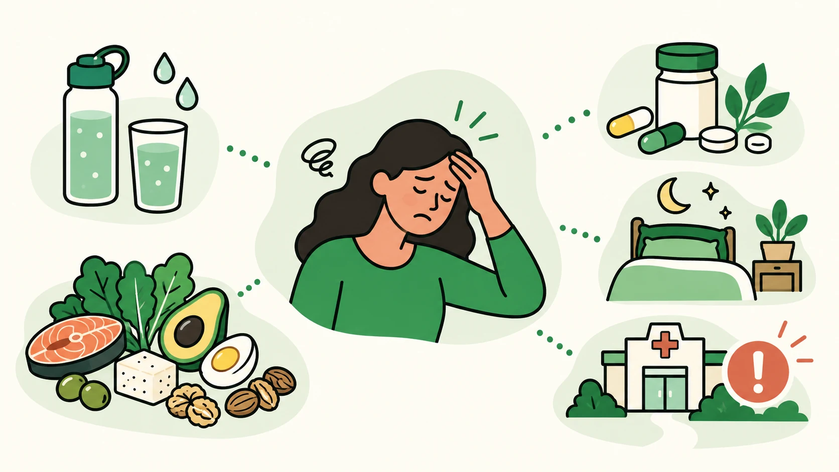 keto headache editorial illustration