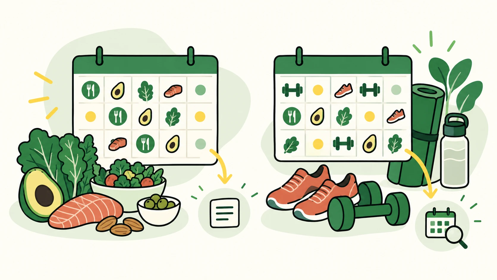 targeted and cyclical keto editorial illustration