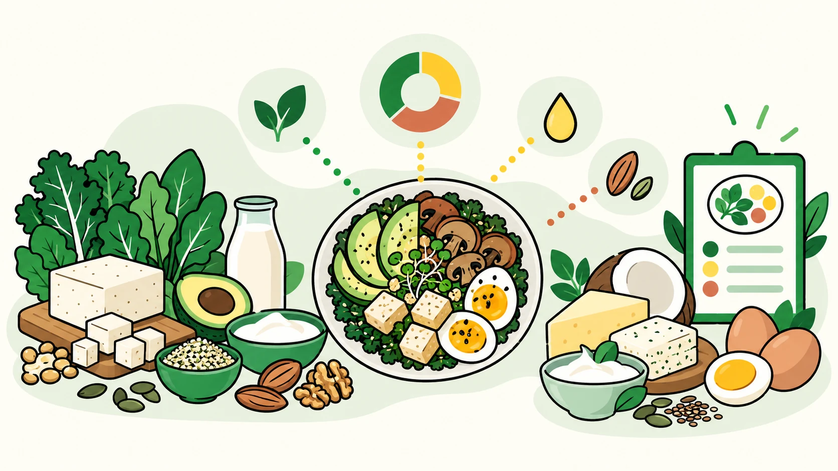 vegetarian keto editorial illustration