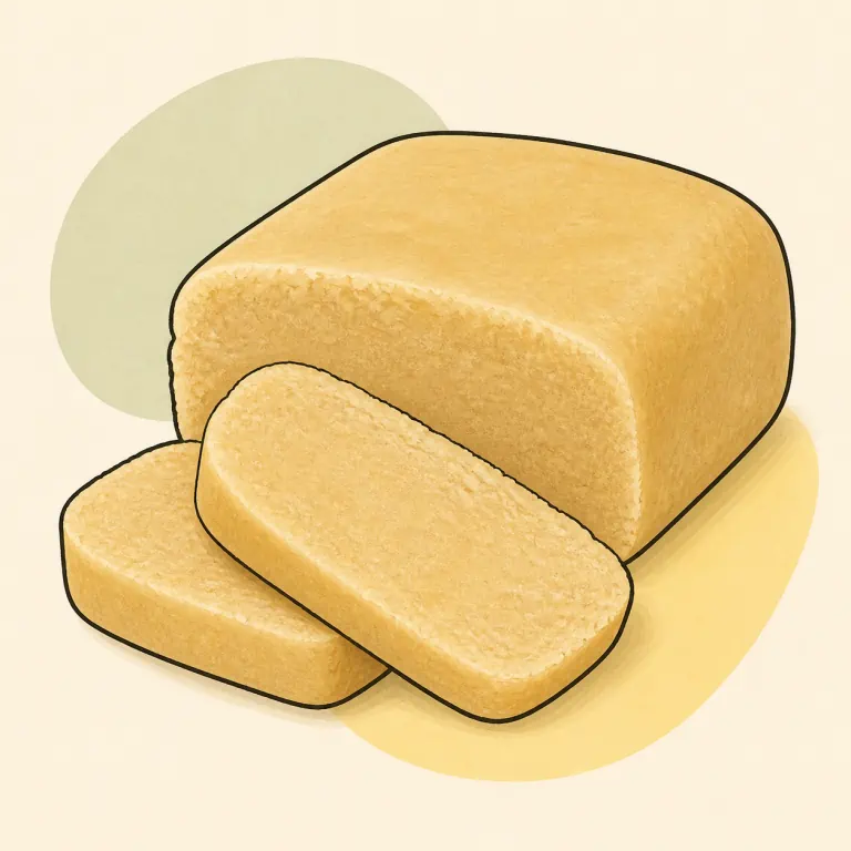 Hand-drawn editorial illustration of Almond paste.