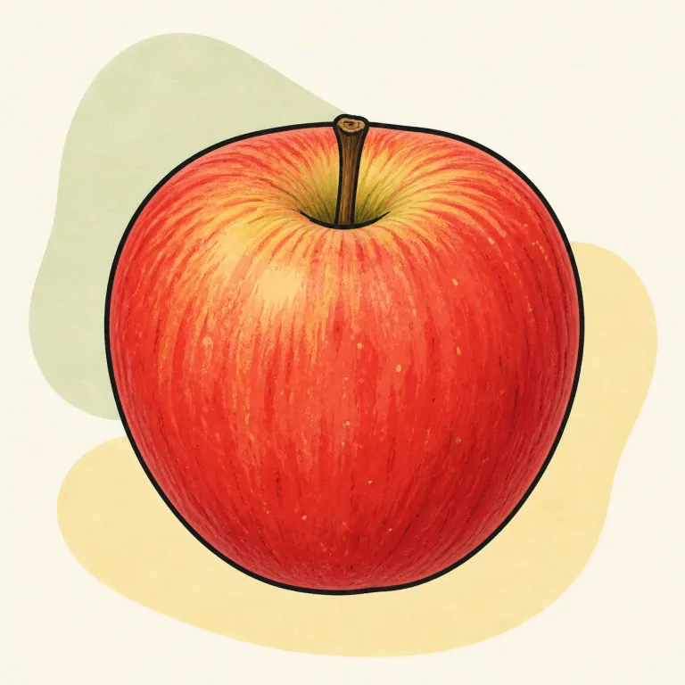 Hand-drawn editorial illustration of Apple, raw.