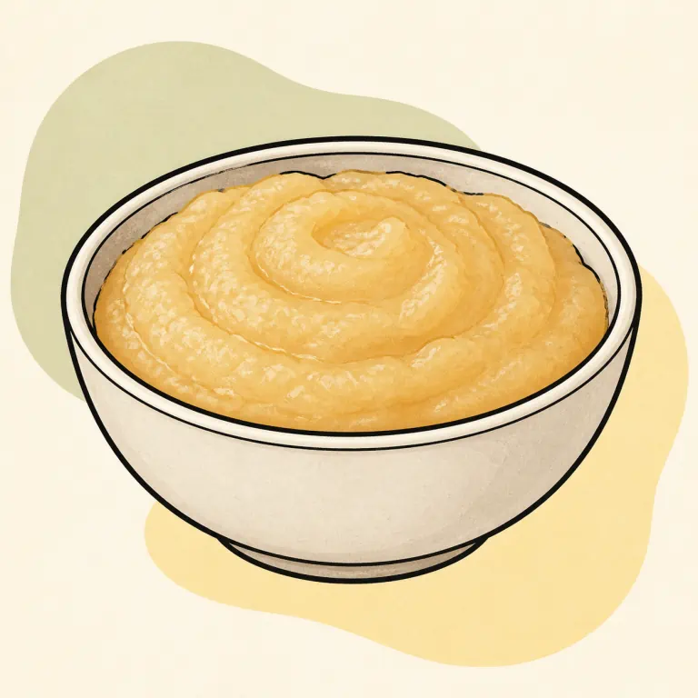 Hand-drawn editorial illustration of Applesauce, unsweetened.