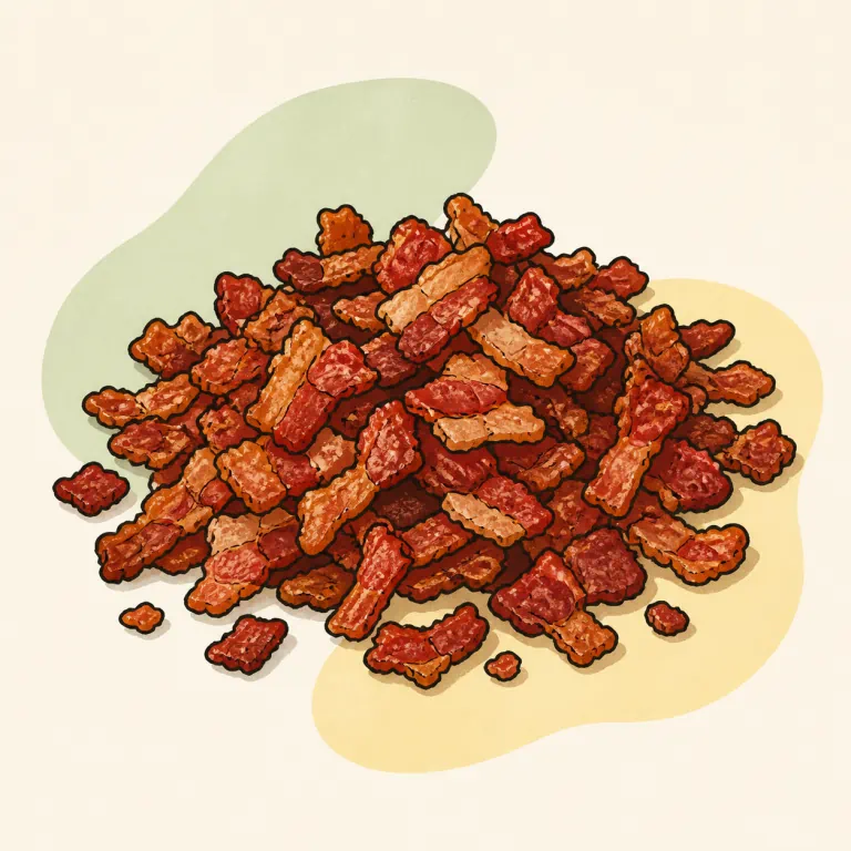 Hand-drawn editorial illustration of Bacon bits.