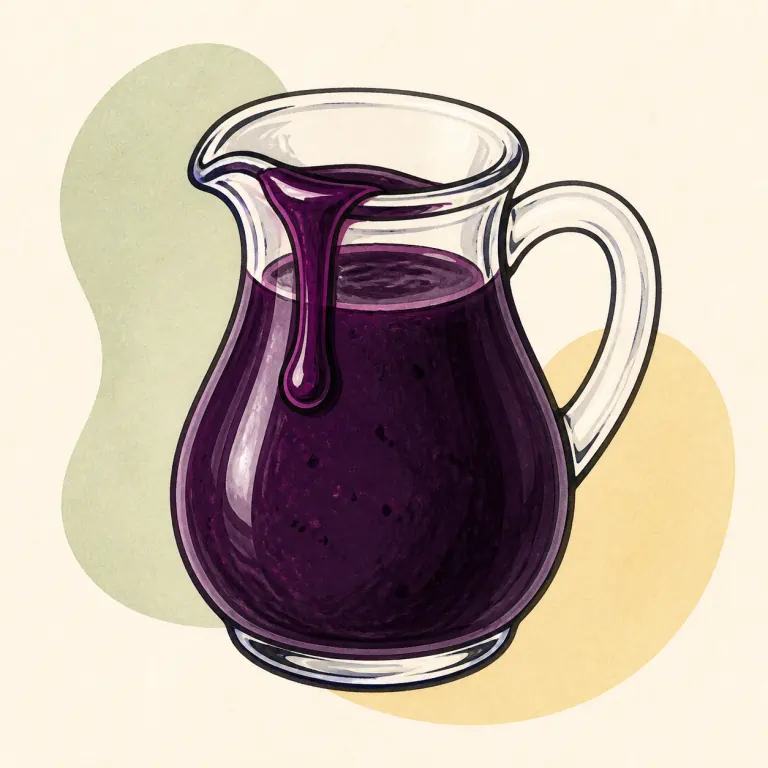 Hand-drawn editorial illustration of Blueberry syrup.
