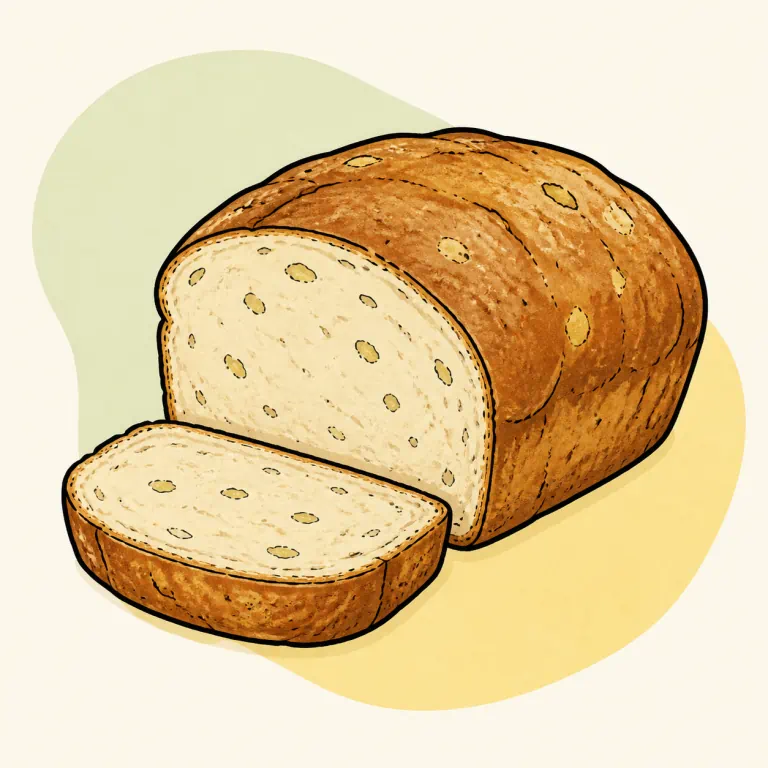 Hand-drawn editorial illustration of Bread, potato.