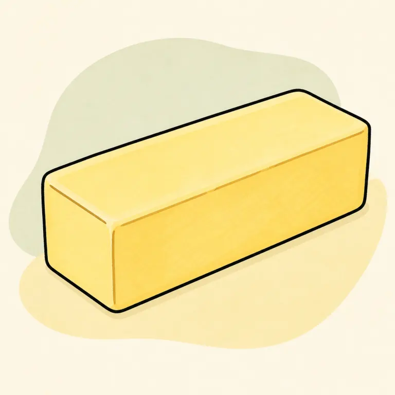 Hand-drawn editorial illustration of Butter, stick.