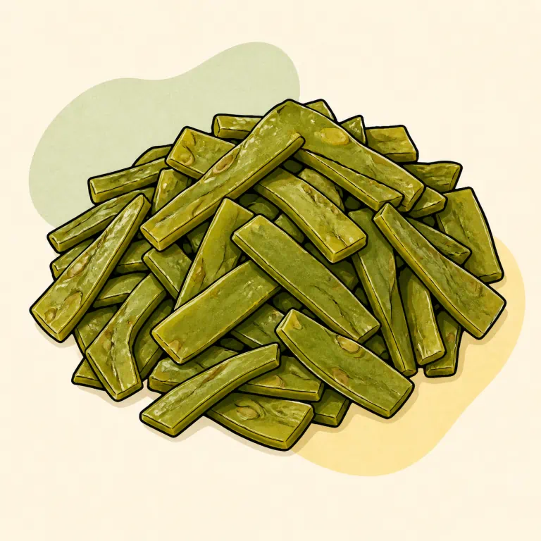 Hand-drawn editorial illustration of Cactus, cooked, no added fat.