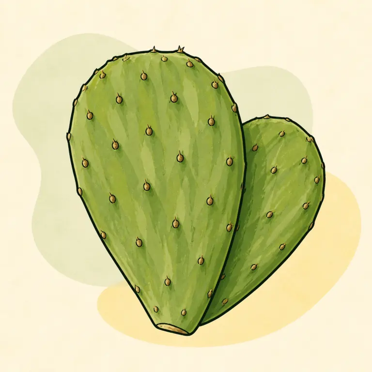Hand-drawn editorial illustration of Cactus, raw.