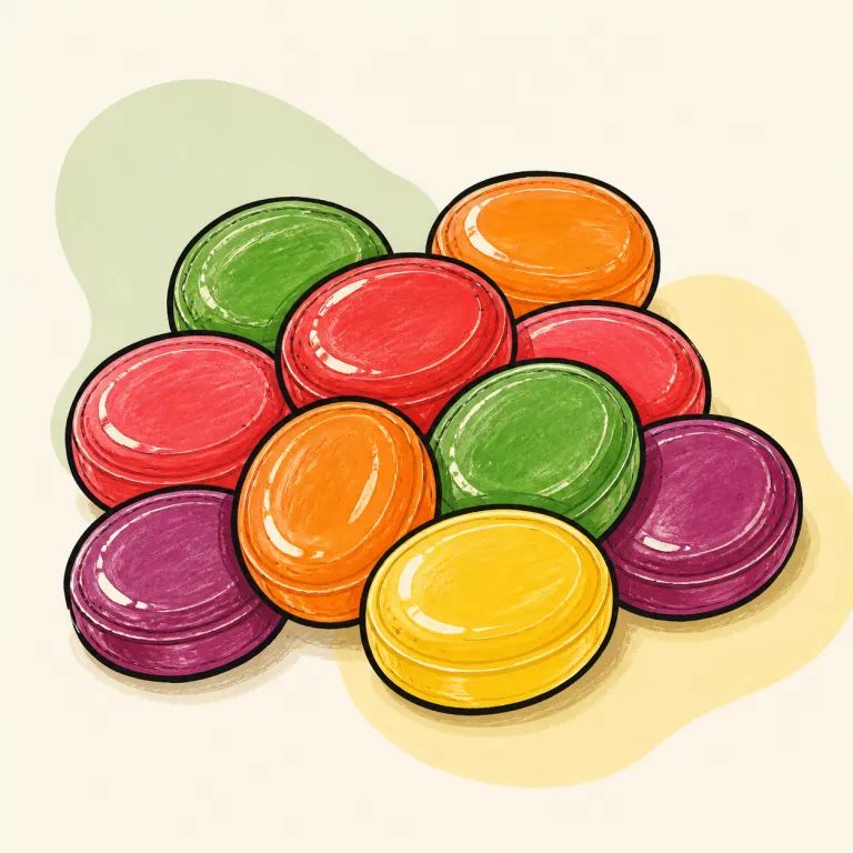Hand-drawn editorial illustration of Candy, hard.