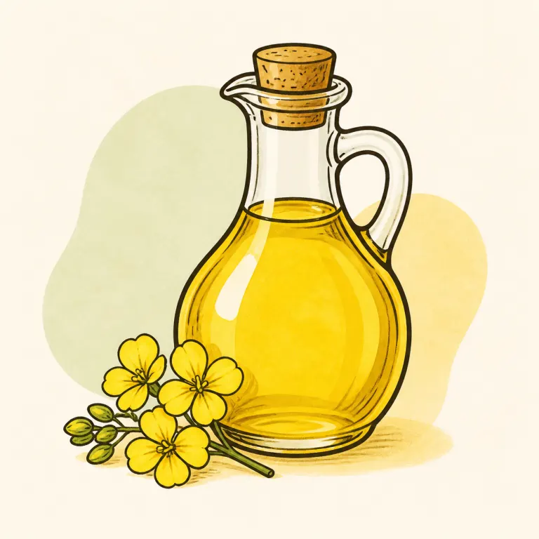 Hand-drawn editorial illustration of Canola oil.