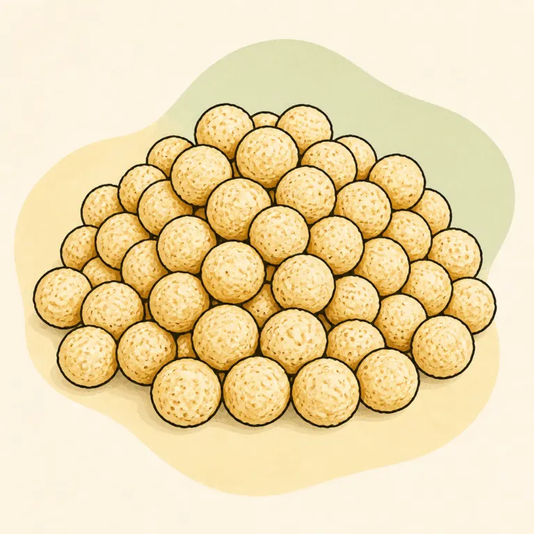 Hand-drawn editorial illustration of Cereal, plain puffs.