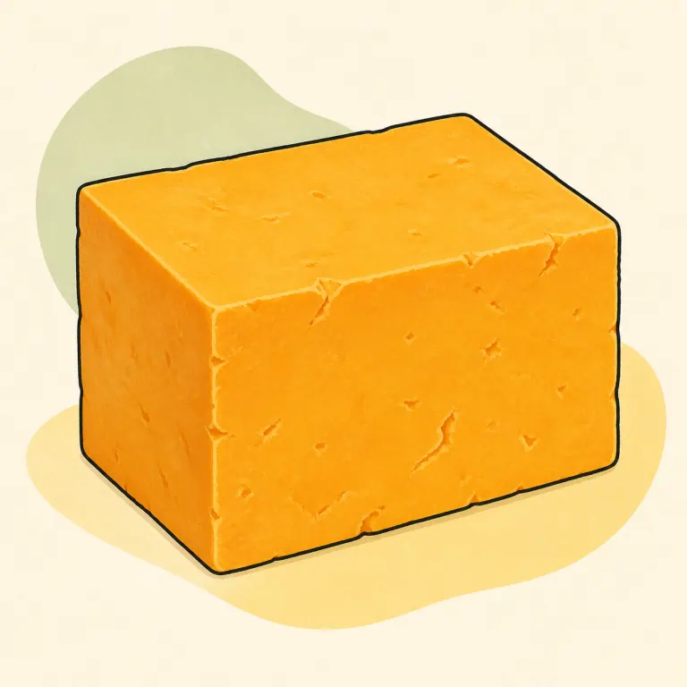Hand-drawn editorial illustration of Cheese, Cheddar.