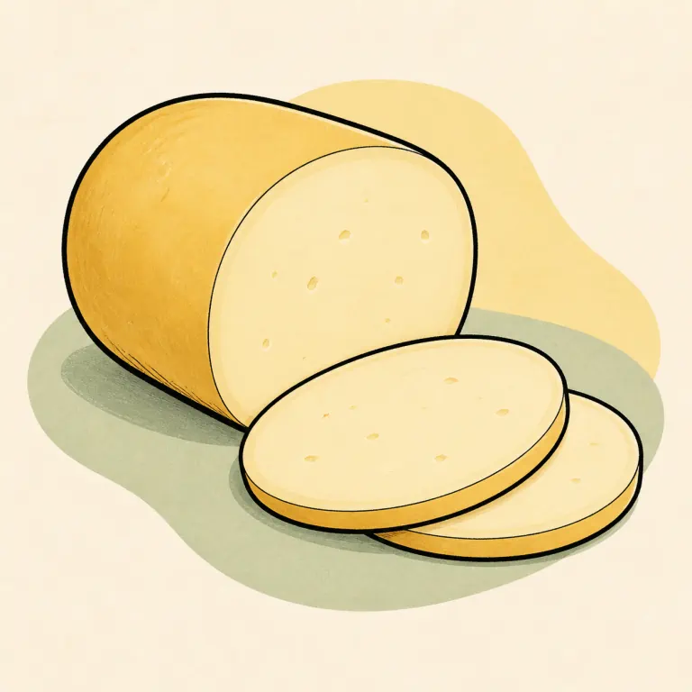 Hand-drawn editorial illustration of Cheese, Provolone.