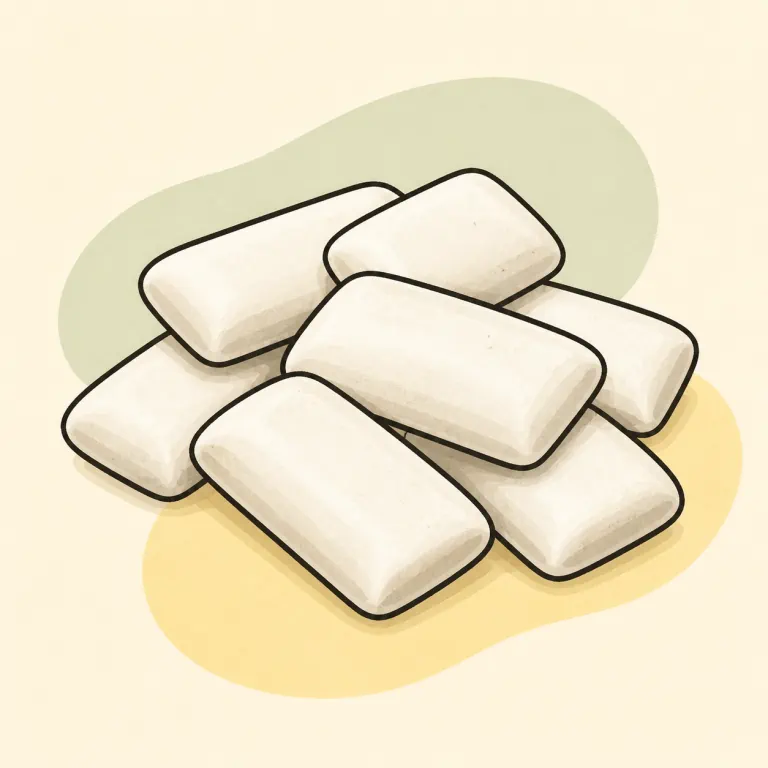 Hand-drawn editorial illustration of Chewing gum.