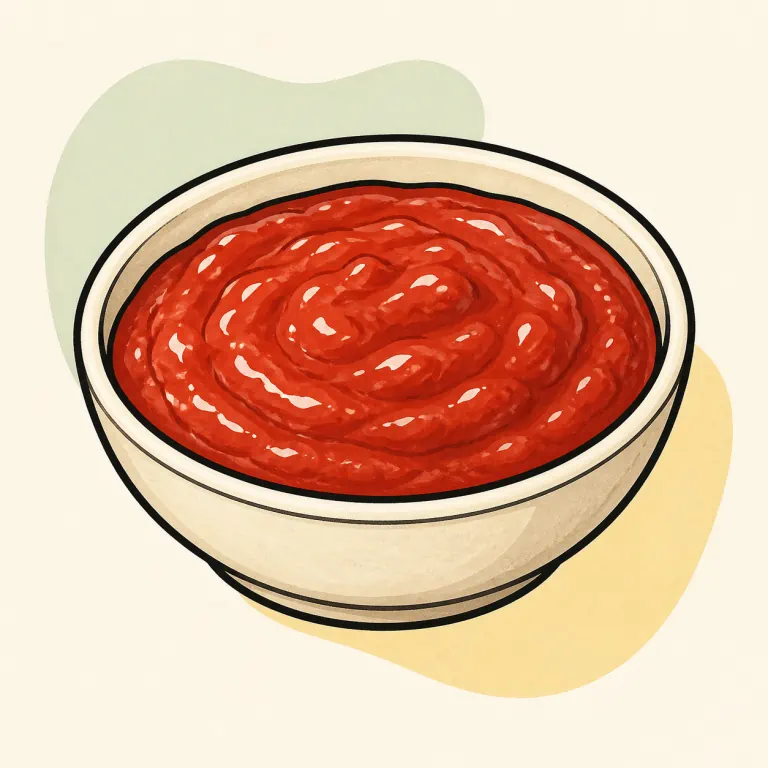 Hand-drawn editorial illustration of Cocktail sauce.
