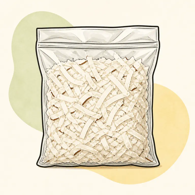Hand-drawn editorial illustration of Coconut, packaged.
