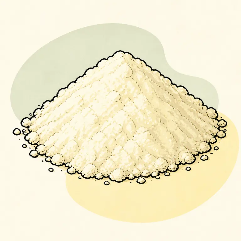 Hand-drawn editorial illustration of Coffee creamer, powder.