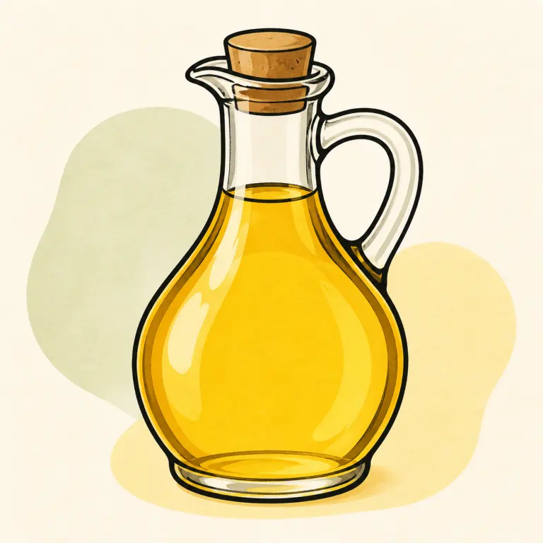 Hand-drawn editorial illustration of Corn oil.