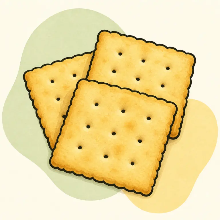 Hand-drawn editorial illustration of Crackers, butter, plain.