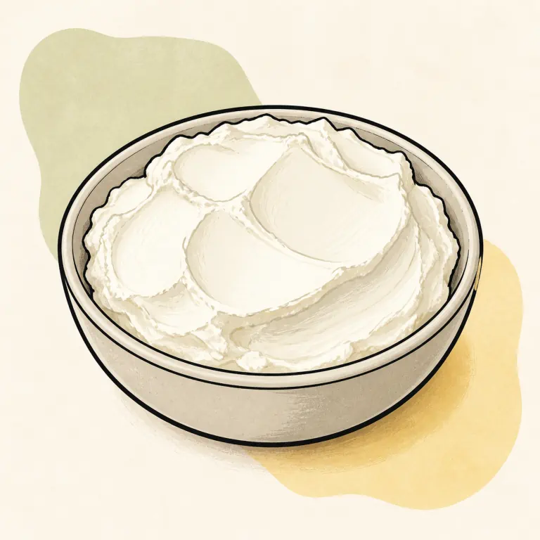 Hand-drawn editorial illustration of Cream cheese, fat free.