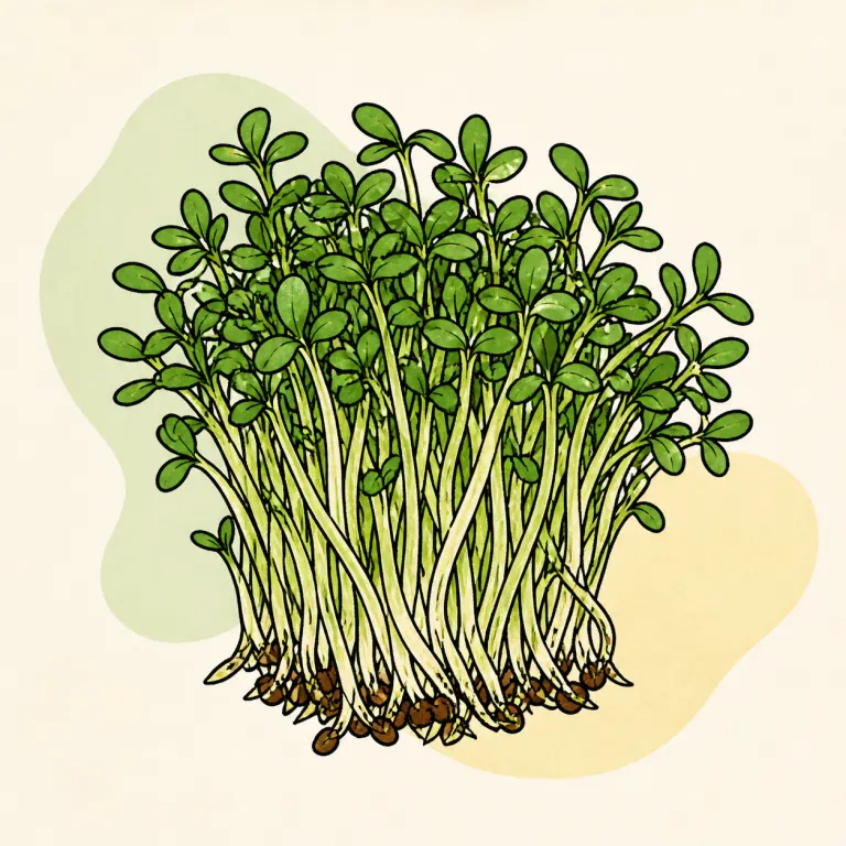 Hand-drawn editorial illustration of Cress, raw.