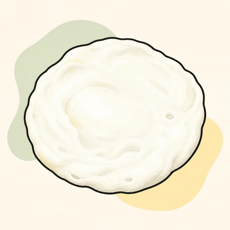 Hand-drawn editorial illustration of Egg, white, cooked, no added fat.