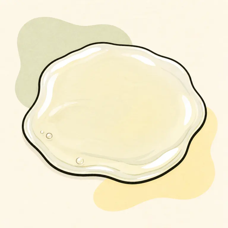 Hand-drawn editorial illustration of Egg, white only, raw.