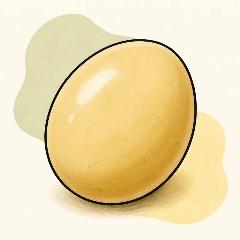 Hand-drawn editorial illustration of Egg, whole, pickled.