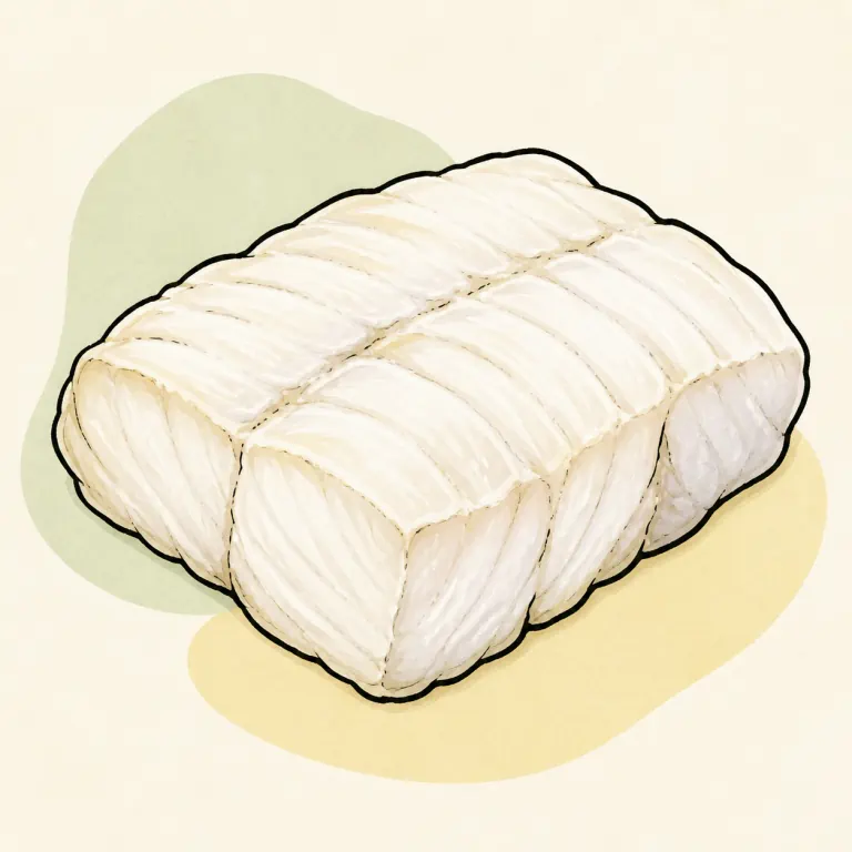 Hand-drawn editorial illustration of Fish, cod, steamed.